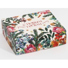 Коробка для кондитерских изделий "Новогодняя ботаника" 17х20х6 см